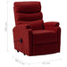 Stand Up Recliner Wine Red Faux Leather Gl9151