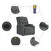 Stand Up Massage Recliner Chair Dark Grey Fabric Txblnax