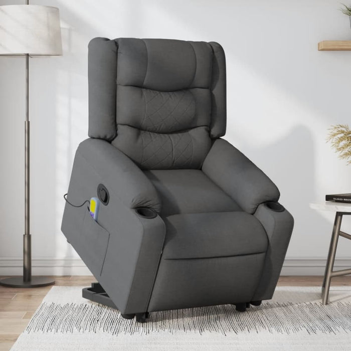 Stand Up Massage Recliner Chair Dark Grey Fabric Txblnax