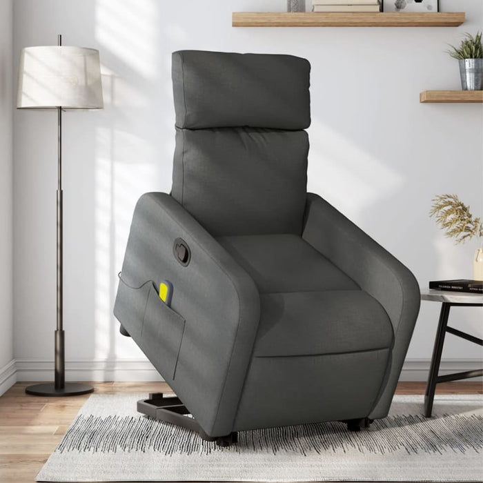 Stand Up Massage Recliner Chair Dark Grey Fabric Txblnib