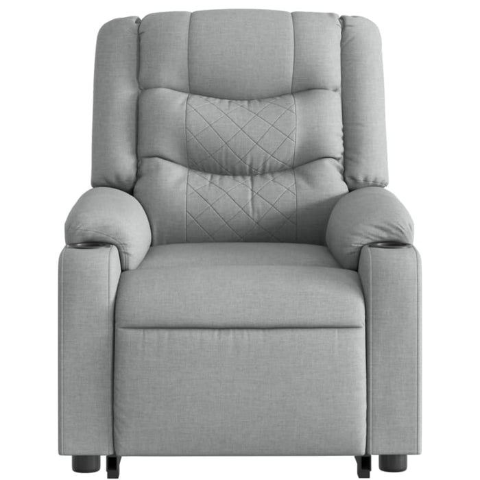 Stand Up Massage Recliner Chair Light Grey Fabric Txblnao