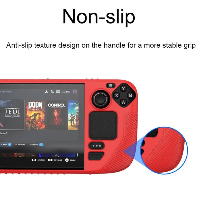 For Steam Deck V3 Non-slip Silicone Protective Case Pocket