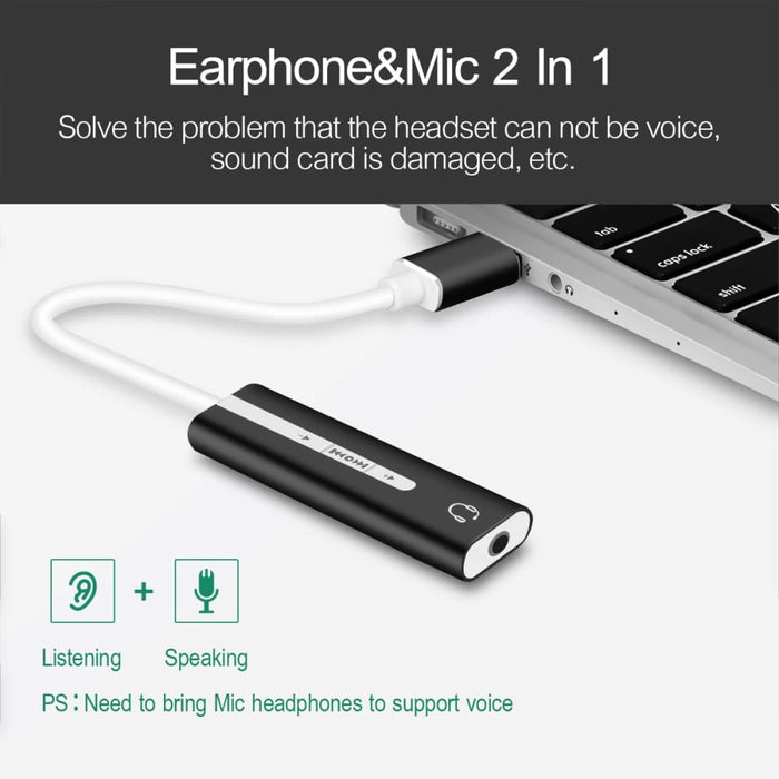 Usb Stereo Audio Adapter With 3.5mm Trrs