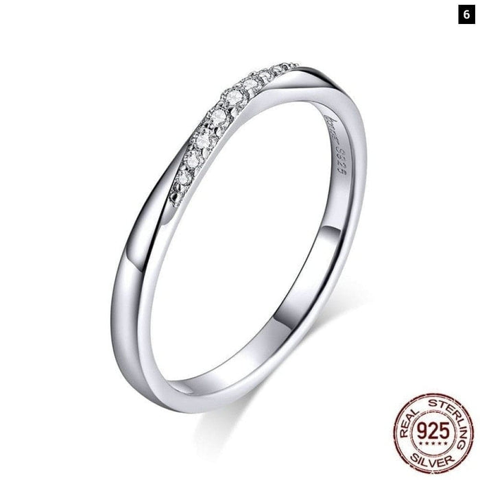 Sterling Silver 925 Dazzling Cubic Zirconia Finger Rings