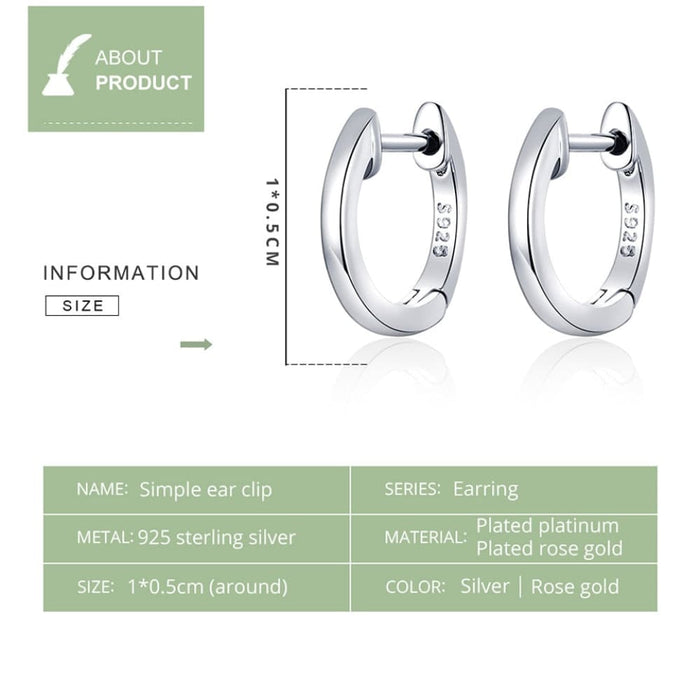 Sterling Silver 925 Hoop Earrings For Women