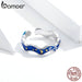 Sterling Silver 925 Lover Rings For Couple Blue Starry Sky