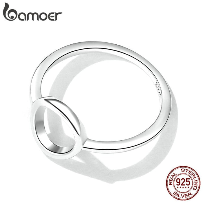 Sterling Silver 925 Simple Fashion Circle Finger Rings