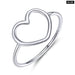 Sterling Silver 925 Simple Minimalist Heart Finger Rings