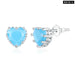 Sterling Silver Heart Birthstone Stud Earrings 6mm 0.84