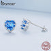 Sterling Silver Heart Birthstone Stud Earrings 6mm 0.84