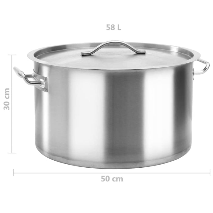 Stock Pot 58 l 50x30 Cm Stainless Steel Pooao