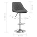 Bar Stool 2 Pcs Dark Grey Velvet Ttptbl