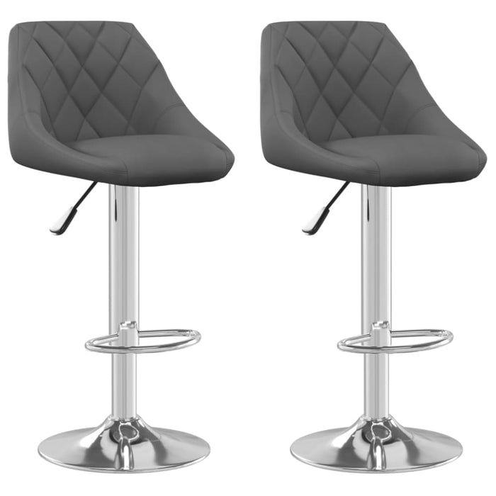 Bar Stool 2 Pcs Dark Grey Velvet Ttptbl