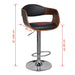 Bar Stool Bent Wood And Faux Leather Gl75315