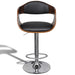 Bar Stool Bent Wood And Faux Leather Gl75315