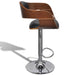 Bar Stool Bent Wood And Faux Leather Gl75315