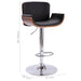 Bar Stool Black Faux Leather Xnitip