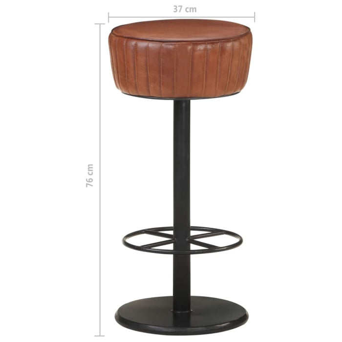 Bar Stool Brown Real Leather Txonio