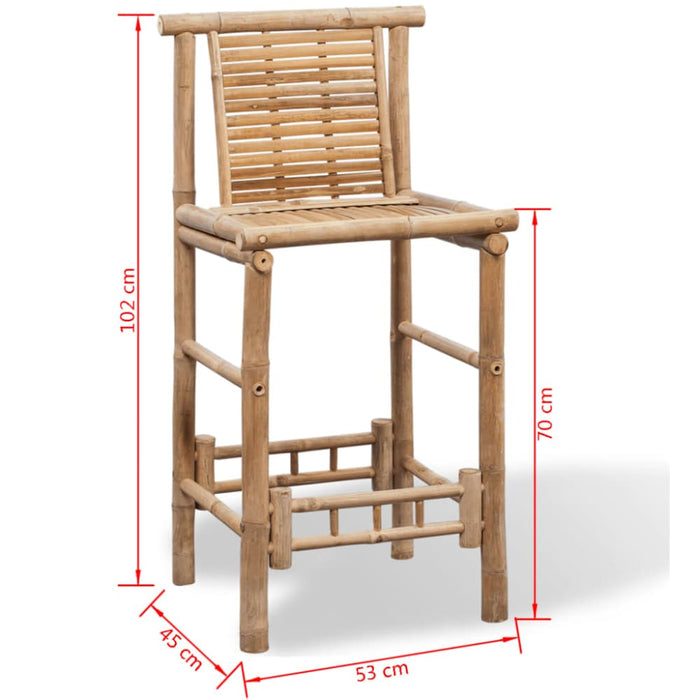 Bar Stools 2 Pcs Bamboo Xaxaka