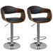 Bar Stools 2 Pcs Bent Wood And Faux Leather Gl72159