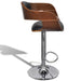 Bar Stools 2 Pcs Bent Wood And Faux Leather Gl72159