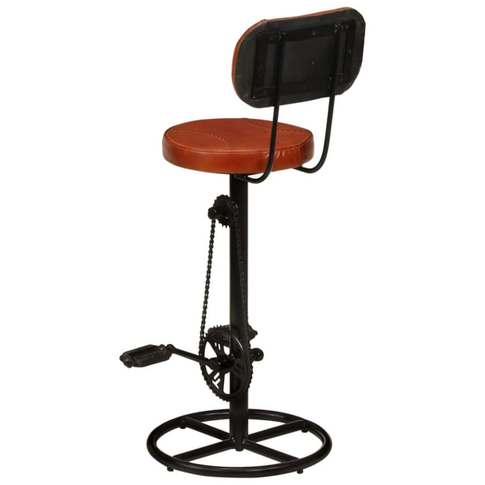 Bar Stools 2 Pcs Black And Brown Real Goat Leather Ttnxop