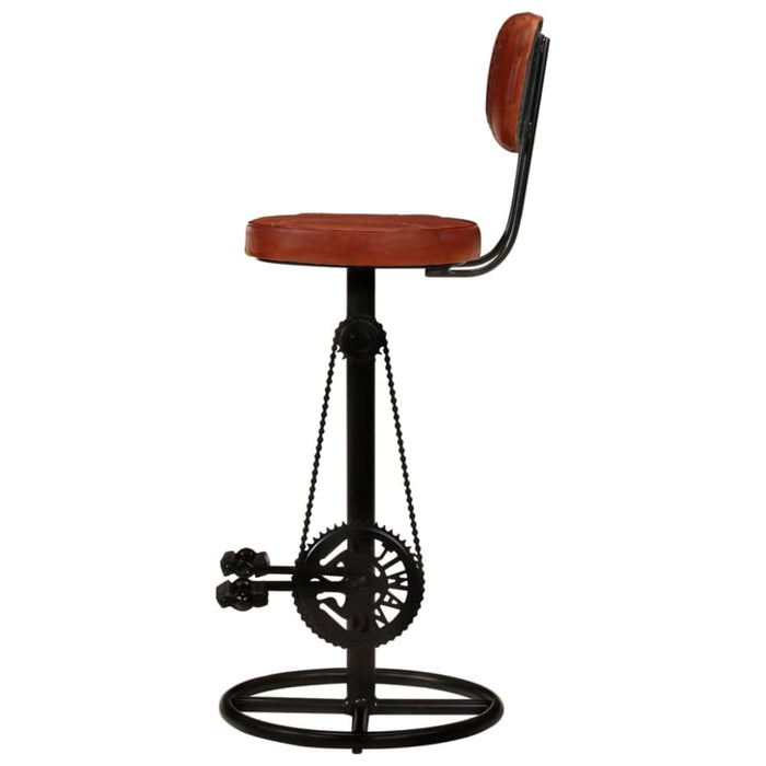 Bar Stools 2 Pcs Black And Brown Real Goat Leather Ttnxop