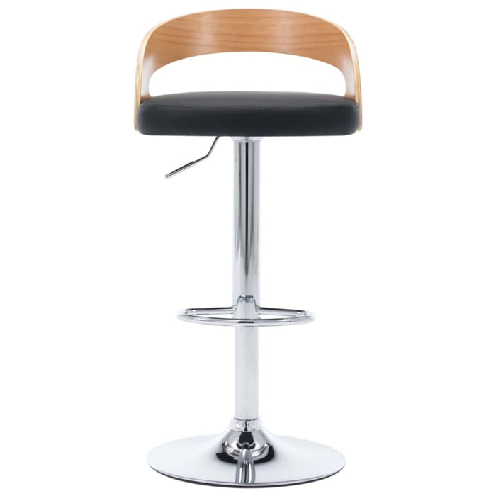 Bar Stools 2 Pcs Black Faux Leather And Bentwood Xntoan