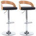 Bar Stools 2 Pcs Black Faux Leather And Bentwood Xntoan