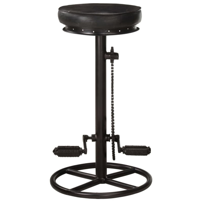 Bar Stools 2 Pcs Black Real Goat Leather Gl703696