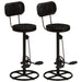 Bar Stools 2 Pcs Black Real Goat Leather Ttnxol