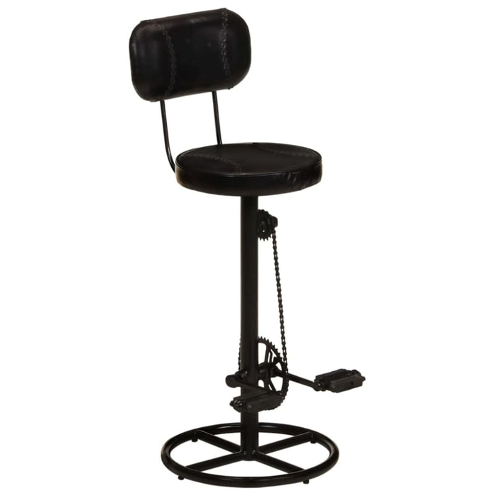 Bar Stools 2 Pcs Black Real Goat Leather Ttnxol