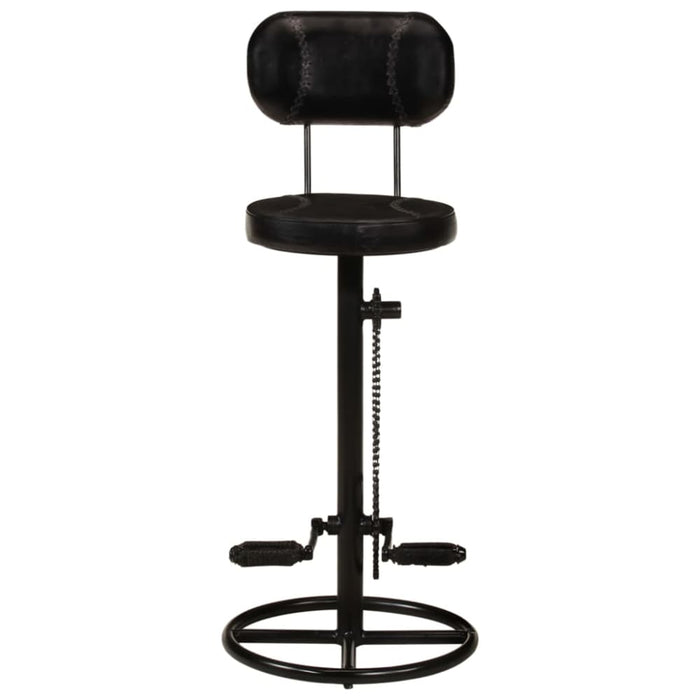 Bar Stools 2 Pcs Black Real Goat Leather Ttnxol