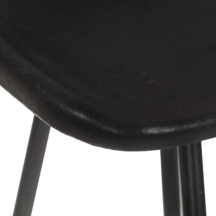 Bar Stools 2 Pcs Black Real Leather Gl66761