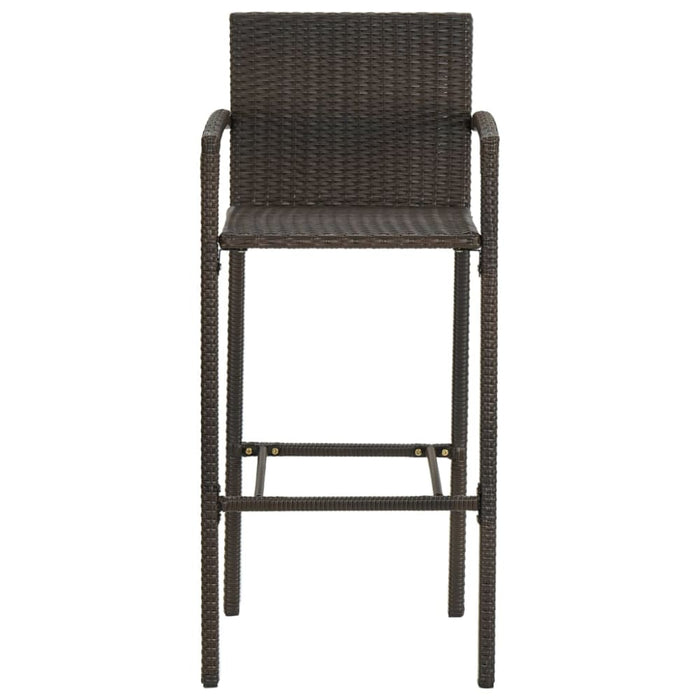 Bar Stools 2 Pcs Brown Poly Rattan Gl690151