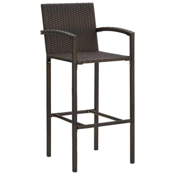 Bar Stools 2 Pcs Brown Poly Rattan Gl690151