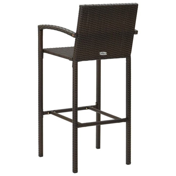 Bar Stools 2 Pcs Brown Poly Rattan Gl690151