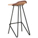 Bar Stools 2 Pcs Brown Real Leather Gl66365