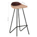 Bar Stools 2 Pcs Brown Real Leather Gl66365