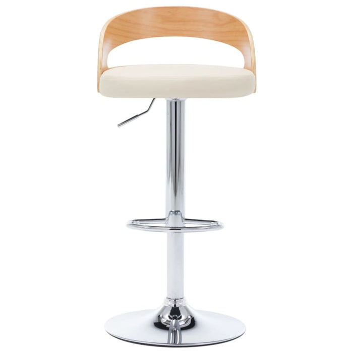 Bar Stools 2 Pcs Cream Faux Leather And Bentwood Xntoai