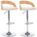 Bar Stools 2 Pcs Cream Faux Leather And Bentwood Xntoai