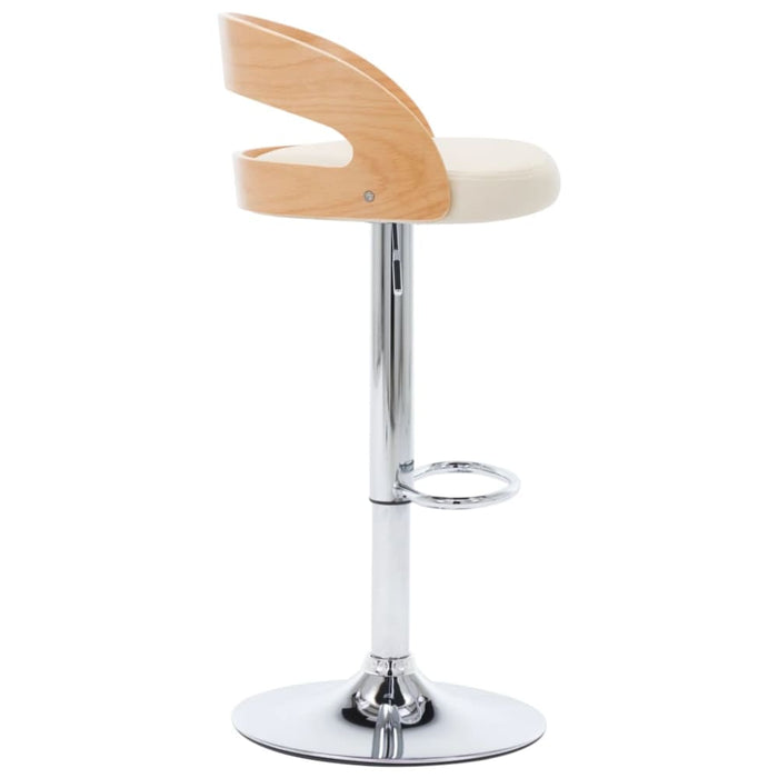 Bar Stools 2 Pcs Cream Faux Leather And Bentwood Xntoai