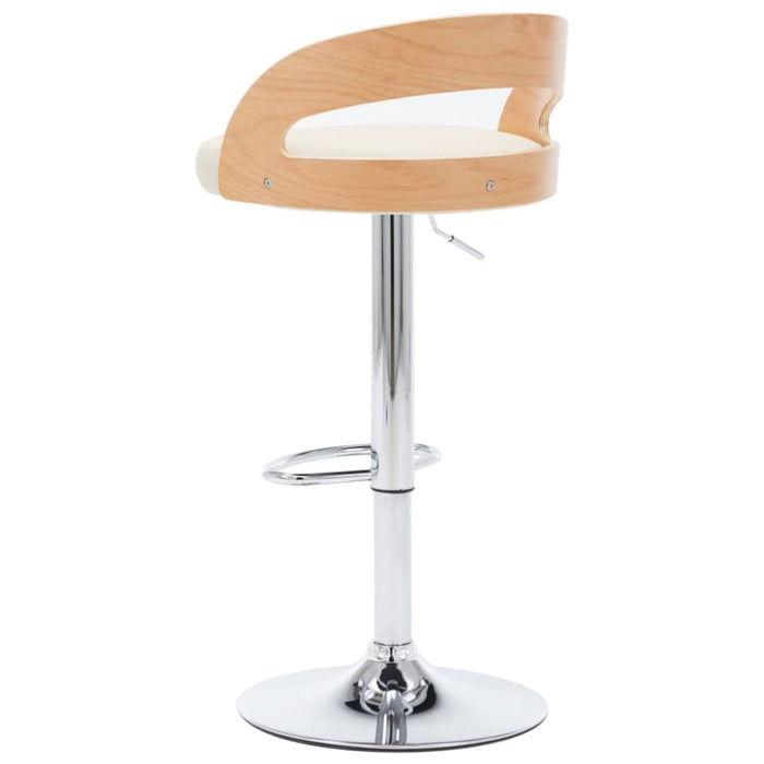 Bar Stools 2 Pcs Cream Faux Leather And Bentwood Xntoai