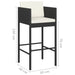 Bar Stools 2 Pcs With Cushions Black Poly Rattan Gl6731665