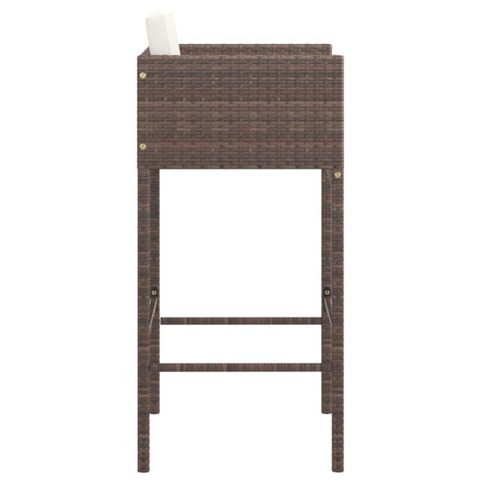 Bar Stools 2 Pcs With Cushions Brown Poly Rattan Gl67416656