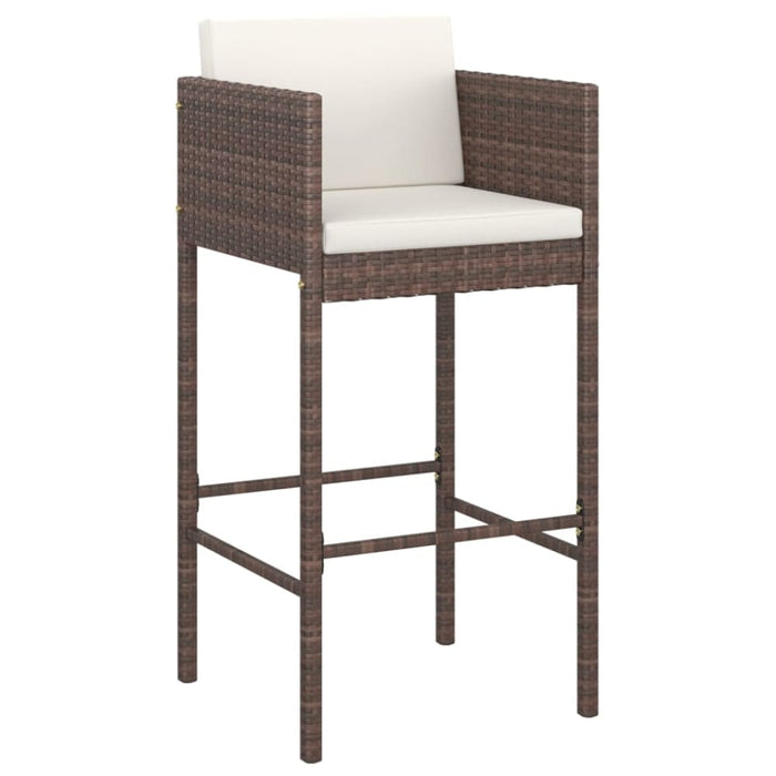 Bar Stools 2 Pcs With Cushions Brown Poly Rattan Gl67416656