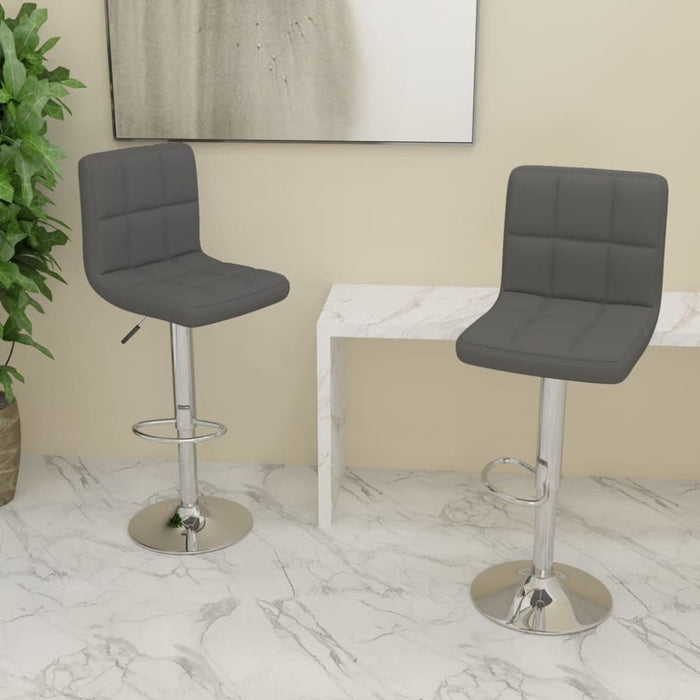 Bar Stools 2 Pcs Dark Grey Fabric Ttaxab