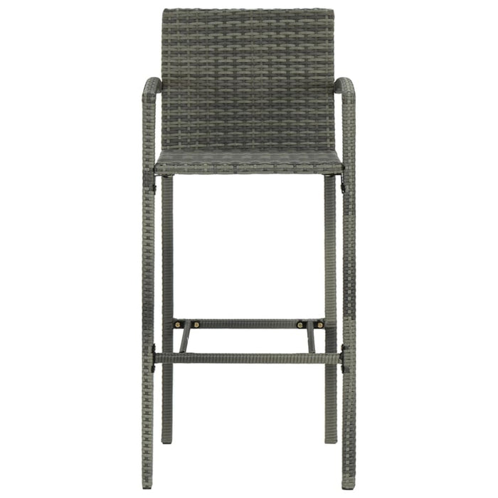 Bar Stools 2 Pcs Grey Poly Rattan Gl68715