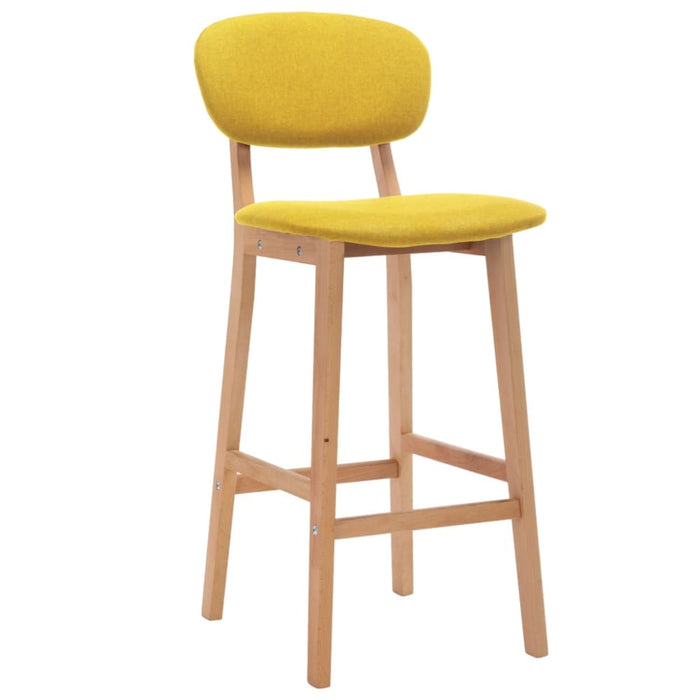 Bar Stools 2 Pcs Mustard Yellow Fabric Xnktia