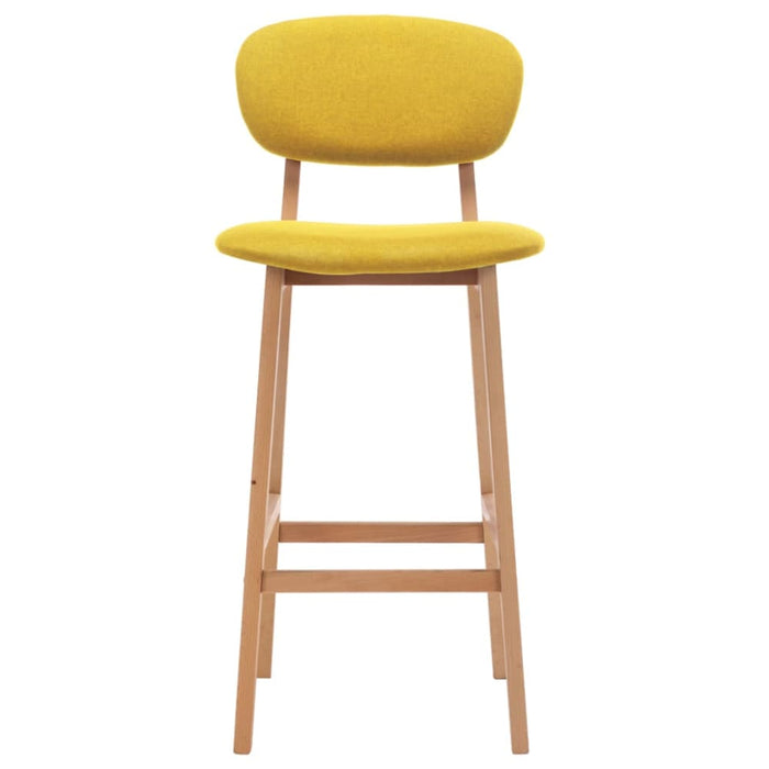 Bar Stools 2 Pcs Mustard Yellow Fabric Xnktia